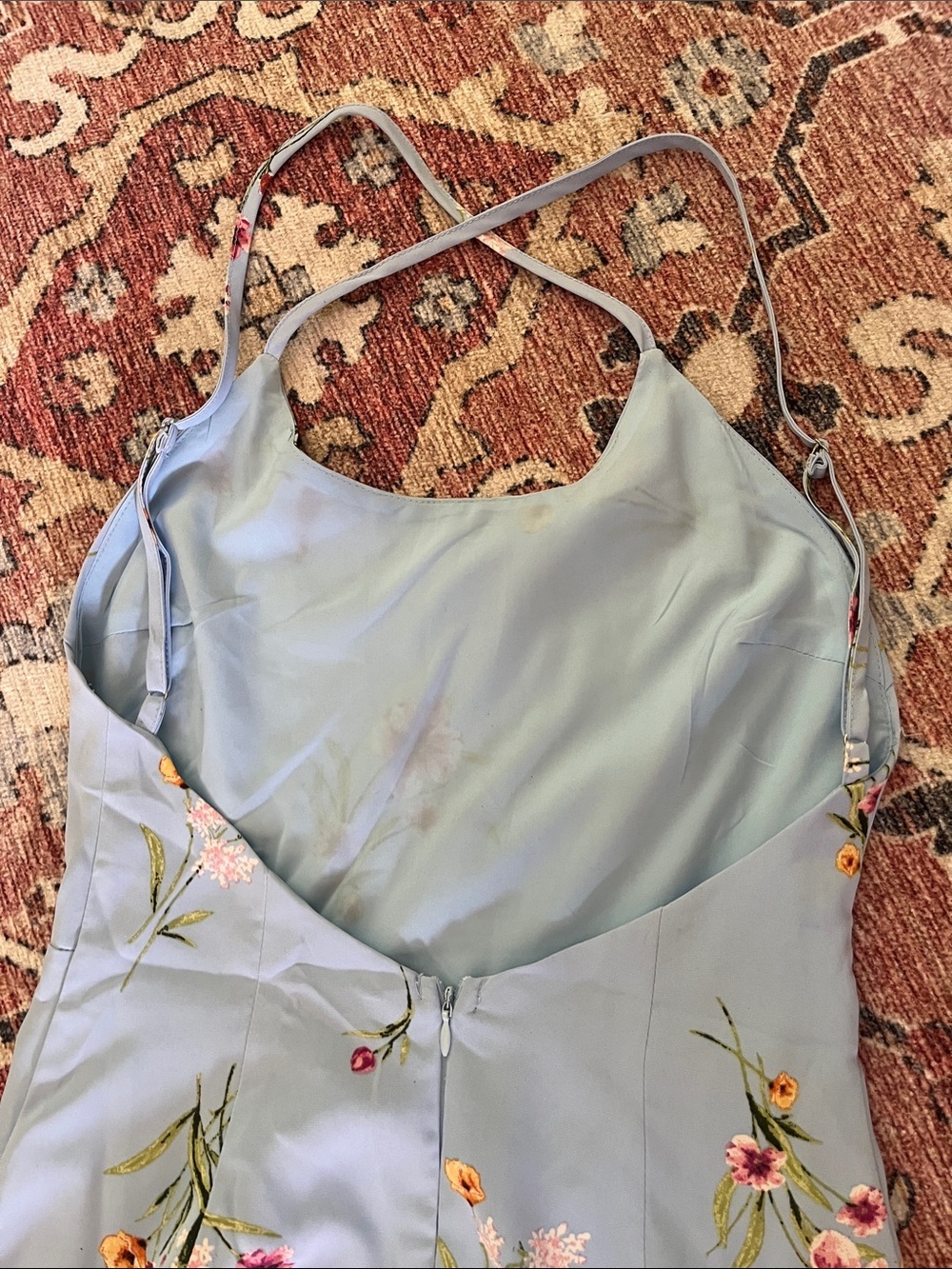 Lulu’s Blooming Vision Light Blue Floral Print Maxi Dress size XS - Picture 7 of 9
